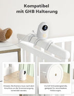 GHB Babyphone mit Kamera 5 Zoll HD 1080P Babyphone 4000-mAh-Akku 7x24 St. im VOX Modus 4xZoom Gegensprechen Nachtsicht Reichweite 300m
