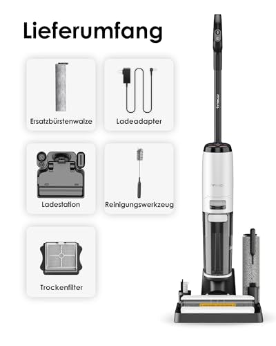 Tineco Floor ONE S7 Steam Schnurloser Dampfreiniger, Dampfmop für Verschmutzungen auf Hartböden mit Digitalanzeige, Selbstreinigung, Kantenreinigung, Vorwärtsantrieb, sicher für Kinder und Haustiere