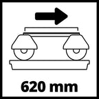 Einhell Radial-Fliesenschneidmaschine TE-TC 620 U (800 W, extra lange Zuglänge, robustes einklappbares Untergestell, Transporträder/-griff, 6-fach kugelgelagerte Motorführung)