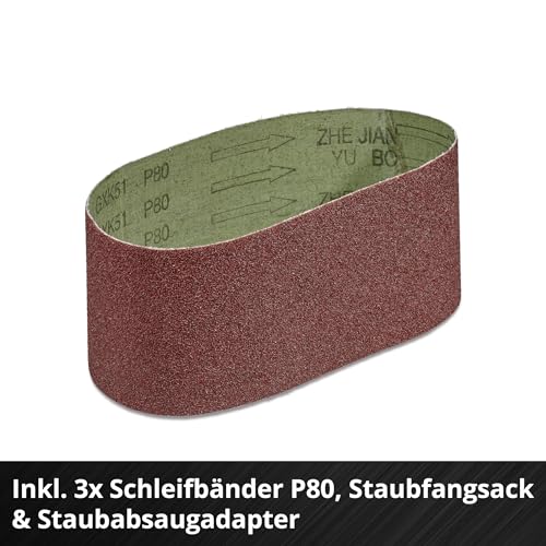 Einhell Professional Akku-Bandschleifer TP-BS 18/457 Li BL-Solo Power X-Change (18 V, Brushless-Motor, inkl. 3x P80 Schleifband 457x75 mm, ohne Akku & Ladegerät)