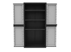 Terry Jumbo Cab 2900 Qblack, Spacious 2-Door Cabinet, 3 Internal Adjustable Shelves - 89.7x53.7x180 cm