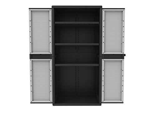Terry Jumbo Cab 2900 Qblack, Spacious 2-Door Cabinet, 3 Internal Adjustable Shelves - 89.7x53.7x180 cm