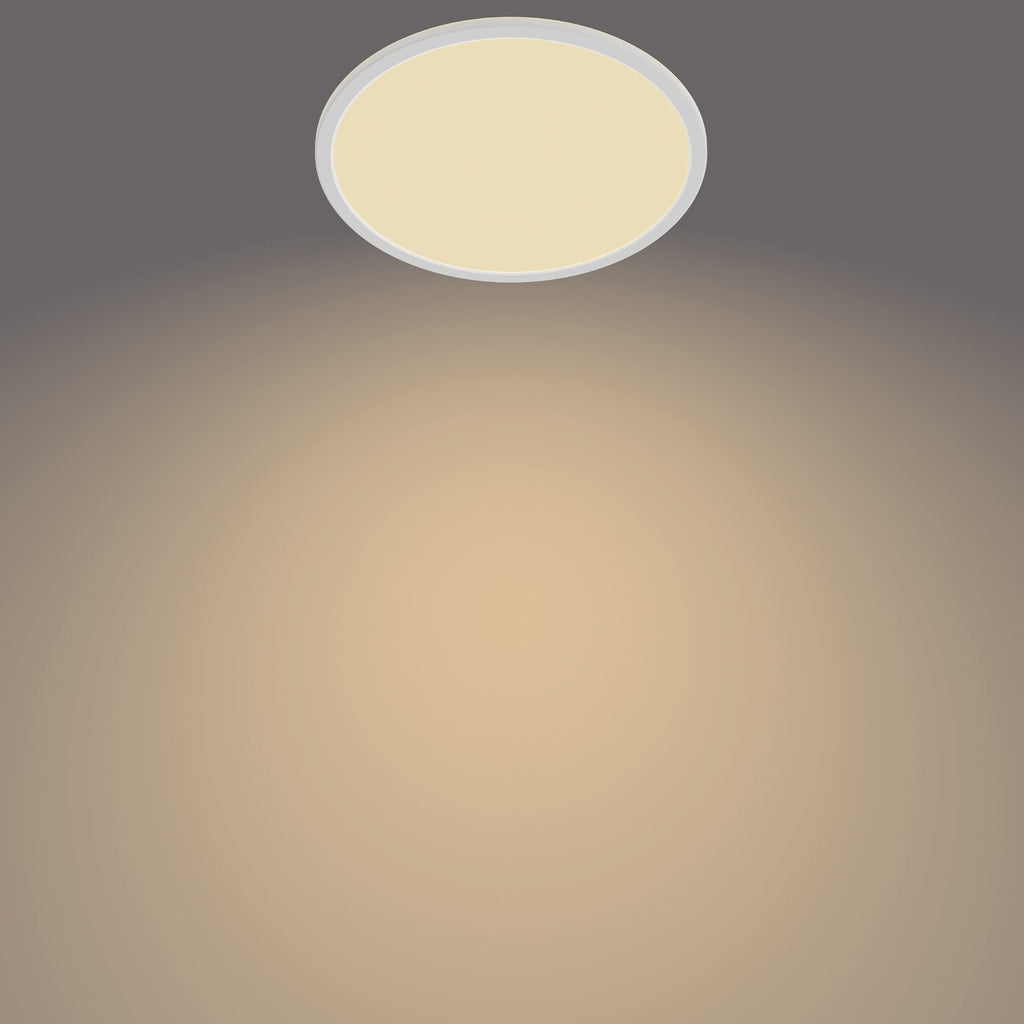 Philips LED Badezimmer Deckenleuchte Superslim (18 W), 3 Lichteinstellungen, warmweißes Licht, dimmen ohne Dimmer, IP44 Schutz, weiß, 30cm