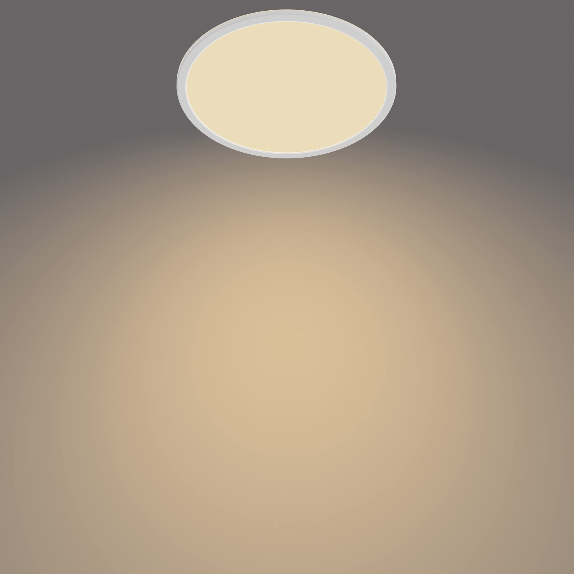 Philips LED Badezimmer Deckenleuchte Superslim (18 W), 3 Lichteinstellungen, warmweißes Licht, dimmen ohne Dimmer, IP44 Schutz, weiß, 30cm