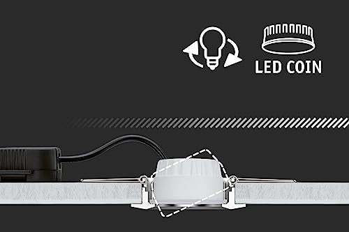 Paulmann 93404 LED Einbauleuchte Cole rund incl 3x6W dimmbar Einbaustrahler Schwarz, Gold matt Einbaulampe Kunststoff, Alu Zink Deckenspot 2700K