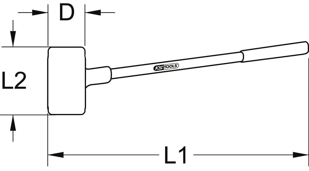 KS Tools 140.5259 Rückschlagfreier Schonhammer, XL, 4500g Farbe 182/91/85 cm