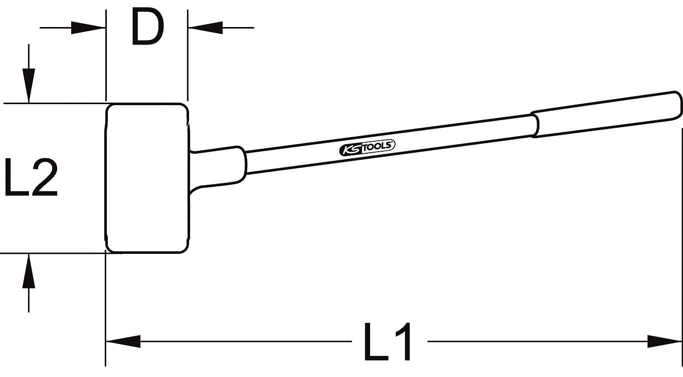 KS Tools 140.5259 Rückschlagfreier Schonhammer, XL, 4500g Farbe 182/91/85 cm
