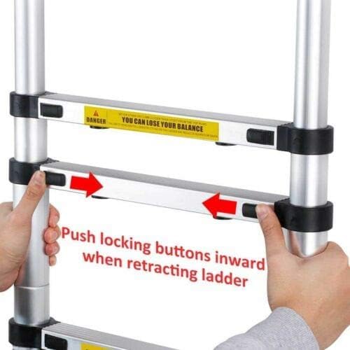 Teleskopleiter 3,8M Aluleiter Klappleiter Ausziehleiter Stehleiter Rutschfester, Teleskop-Design, aus hochwertigem Aluminium, Tragbar,Leichte, 150 kg Belastbarkeit