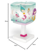 Dalber Kinder Tischlampe Nachttischlampe kinderzimmer Mermaids Meerjungfrauen, Kinderzimmer, Nachttischlampe, 63441, E14, Türkis