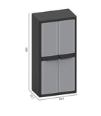 Terry Jumbo Cab 2900 Qblack, Spacious 2-Door Cabinet, 3 Internal Adjustable Shelves - 89.7x53.7x180 cm