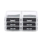 Compactor RAN6044 Make-up- und Schmuck-Aufbewahrungsbox mit 6 Schubladen, transparent, Polystyrol und Stoff, 23,8 x 15 x Höhe 11 cm