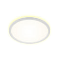 BRILONER - LED Bad Deckenleuchte mit Backlight, IP44 LED Badezimmerlampe, 18 Watt, 2400 Lumen, Lampe, Küchenlampe, Flurlampe, ultraflach, neutralweiße Lichtfarbe, 290x35 mm (DxH), Weiß