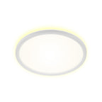 BRILONER - LED Bad Deckenleuchte mit Backlight, IP44 LED Badezimmerlampe, 18 Watt, 2400 Lumen, Lampe, Küchenlampe, Flurlampe, ultraflach, neutralweiße Lichtfarbe, 290x35 mm (DxH), Weiß