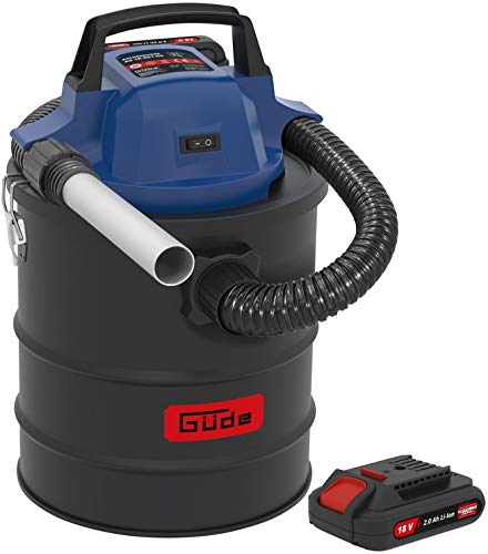 Güde 58580 Akku Aschesauger AS 18-201-05 (18V, max. Unterdruck: 80 mbar, Schlauchlänge: 1 m, Behältervolumen: 15 l, Schlauchdurchmesser: 30 mm, inkl. HEPA-Filter und 2,0 Ah Akkupack mit Ladegerät)