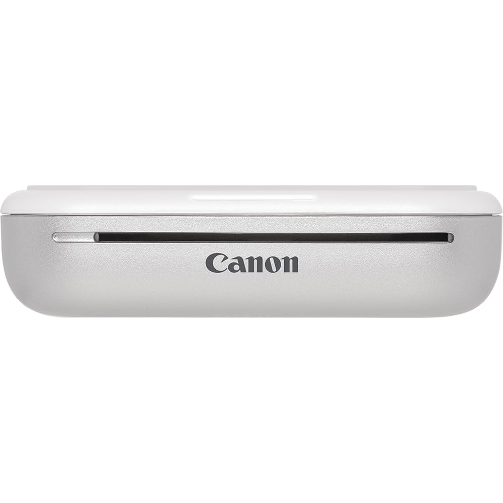 Canon Zoemini 2 perlweiß Mini Fotodrucker mobil tragbar unterwegs Hosentasche (Fotodruck 5x7,6 cm, kabelllos, für Smartphone + Tablet, eingebauter Akku, App, Bluetooth) [+ 10er Zink Druck-Set]