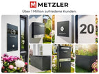 Metzler Paketbox, Briefkasten mit großem Paketfach in Anthrazit, personalisierte Paketbox für draußen, Standbriefkasten mit Paketfach, Paketkasten, Postbox mit Gravur, rostfrei und massiv - Bispo 2
