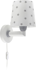 Dalber kinder Wandlampe, Kinderlampe Wandleuchte kinderzimmer Star Light Sterne Weiß 82219B, E27