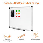 Amazon Basics Magnetisches Whiteboard mit Stiftablage und Aluminiumleisten, trocken abwischbar, 60 cm x 45 cm (B x H), Weiß