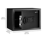 Amazon Basics Stahl-Safe, Sicherheit für Zuhause, mit biometrisch Fingerabdruckschloss, schützt Bargeld, Schmuck, Ausweisdokumente, 14 L Volumen, schwarz, 35 cm B x 24.9 cm T x 24.9 cm H