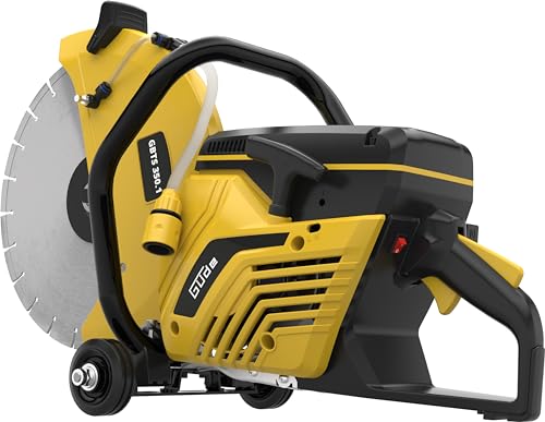Güde Betontrennschneider GBTS 350.1 (2-Takt-Motor, 2,9/3,9 (kW/PS), 65 cm³ Hubr., 125 mm max. Schnitttiefe, 350 mm Trennscheiben-Ø, Nass und Trockenschnitt, inkl. Diamantscheibe & 3 Ersatzluftfilter)