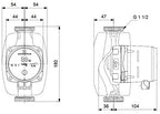 Grundfos Heizungsumwälzpumpe ALPHA1 230 V PN 10 180mm Typ 25-40 Rp 1Z