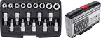 BGS Diy 95100 | Bit-Einsatz-/Steckschlüssel-Satz | Antrieb Innensechskant 12,5 mm (1/2") | T-Profil (für Torx) / E-Profil | 19-tlg.
