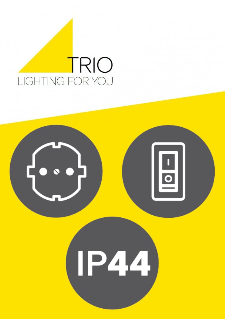 Trio Leuchten LED Bad Wandleuchte Piera 284074206, Kunststoff chromfarbig, inklusiv 8 Watt LED, Schalter, Steckdose, Chrom