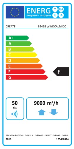 CREATE / WINDCALM M/Deckenventilator ABS mit Beleuchtung Weiß mit Fernbedienung / 40W, Leise, Ø132cm, 6 Geschwindigkeiten, Timer, DC-Motor, Sommer-Winterbetrieb