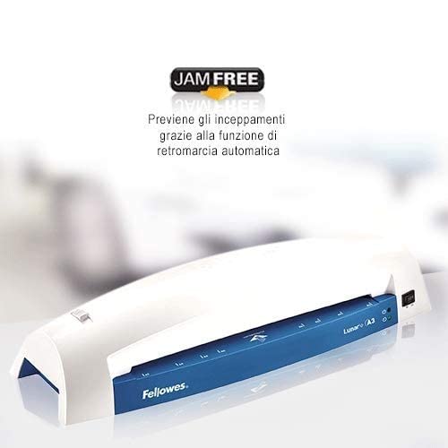 Fellowes 5742701 Laminiergerät für die gelegentliche Nutzung Zuhause oder im Office geeignet für 80 und 125 Mikron Laminierfolien bis A3 Format, blau