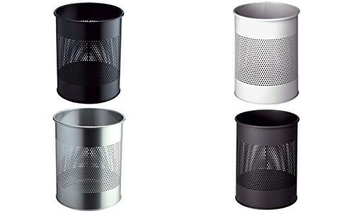 Durable Papierkorb Metall rund 15 Liter, Perforation 165 mm, schwarz, 331001
