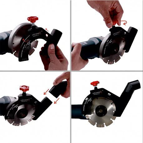 MECHANIC AirDuster 125mm Staubabsaugung Winkelschleifer für Diamanttrennscheiben passsend für 115mm und 125mm