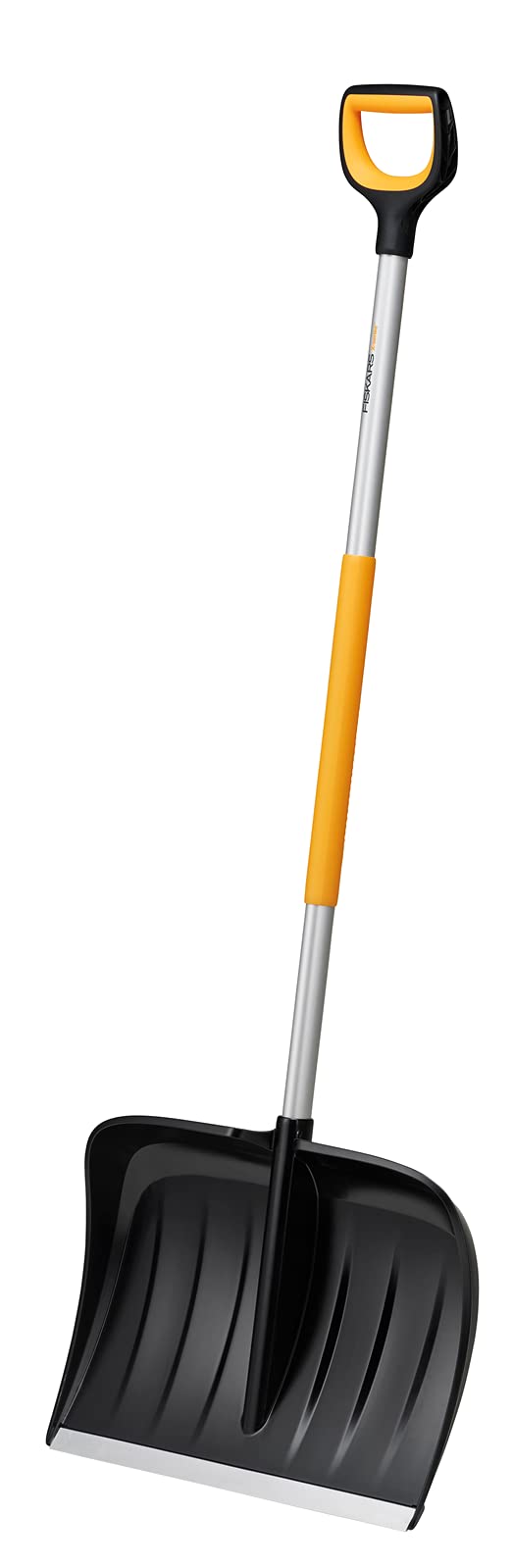 Fiskars Schneeräumer für große Schneemengen, X-series, Länge: 153,5 cm, Aluminium/Polymer, Schwarz/Orange/Grau, 1057178