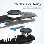 AGPTEK Freisprecheinrichtung für Auto, Bluetooth 5.0, integriertes Mikrofon, mit Clip für GPS, Musik, TF-Kartenslot, automatische Wiederverbindung, Lautsprecher, IOS Siri & Google Assistant, Schwaz