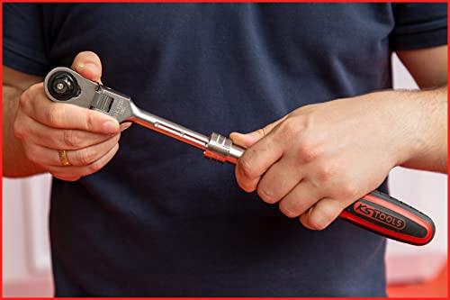 KS Tools 914.1220 1/2" SlimPOWER Teleskop-Gelenk-Umschaltknarre, 72 Zahn