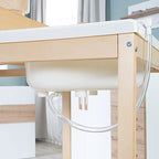 roba Bade Wickel Kombi Baby Pool - Wickeltisch ausziehbar mit integrierter Badewanne - Mobile Kombination aus Holz natur - Inkl. Wickelauflage weiß, 1 Stück (1er Pack)