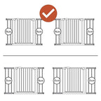 hauck Clear Step 2, Weiß - Kinderschutzgitter Hundegitter, Verstellbare Breite 75-80 cm, 77 cm Hoch, Flacher Einstieg, Einhand Öffnung, ohne Bohren, für Innen