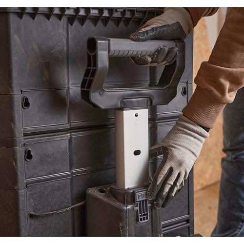 Stanley Rollende Werkstatt aus Metall-Kunststoff 1-79-206 / Werkzeugwagen leer mit 3 modularen Einheiten / Vielseitige Werkzeugbox für Kleinteile und große Werkzeuge