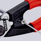 KNIPEX Drahtseilschere geschmiedet mit Mehrkomponenten-Hüllen, mit integrierter Befestigungsöse zum Anbringen einer Absturzsicherung 190, 95 62 190 T