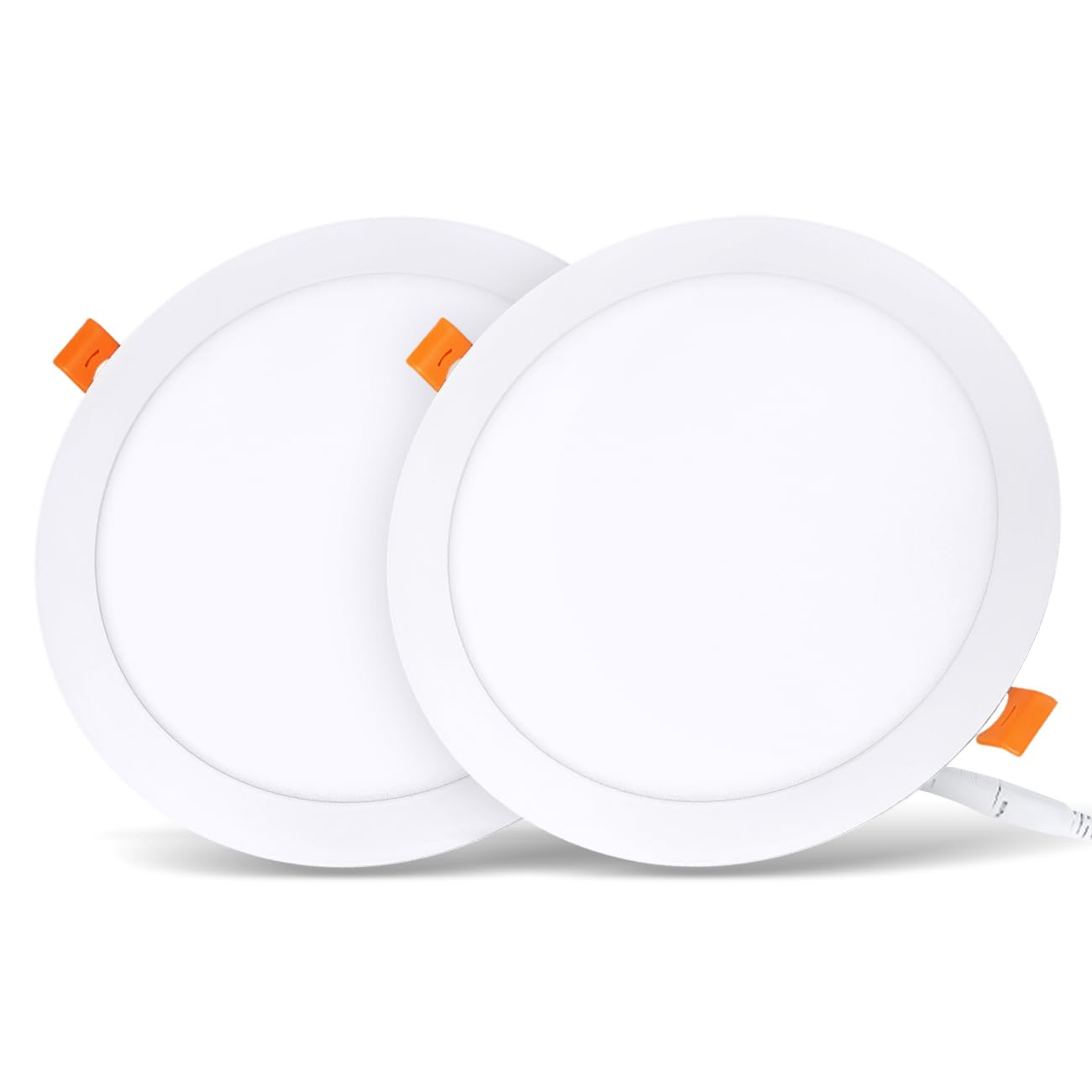 LVWIT 2x 18W Ultraslim LED Einbauleuchten, ersetzt 150W Halogen, runde Deckenleuchte mit Treiber, Neutralweiß 4000K, 1650 lm, AC 230V, Downlight/Einbaustrahler/Einbauspots (2er Pack)
