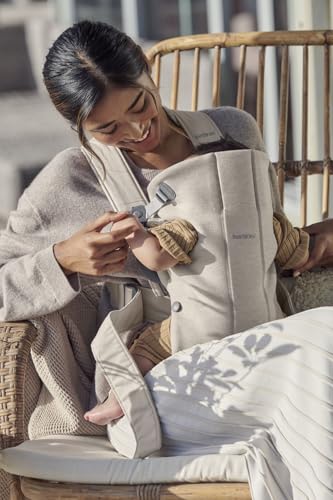 BabyBjörn Babytrage Mini, 3D-Jersey, Hellbeige