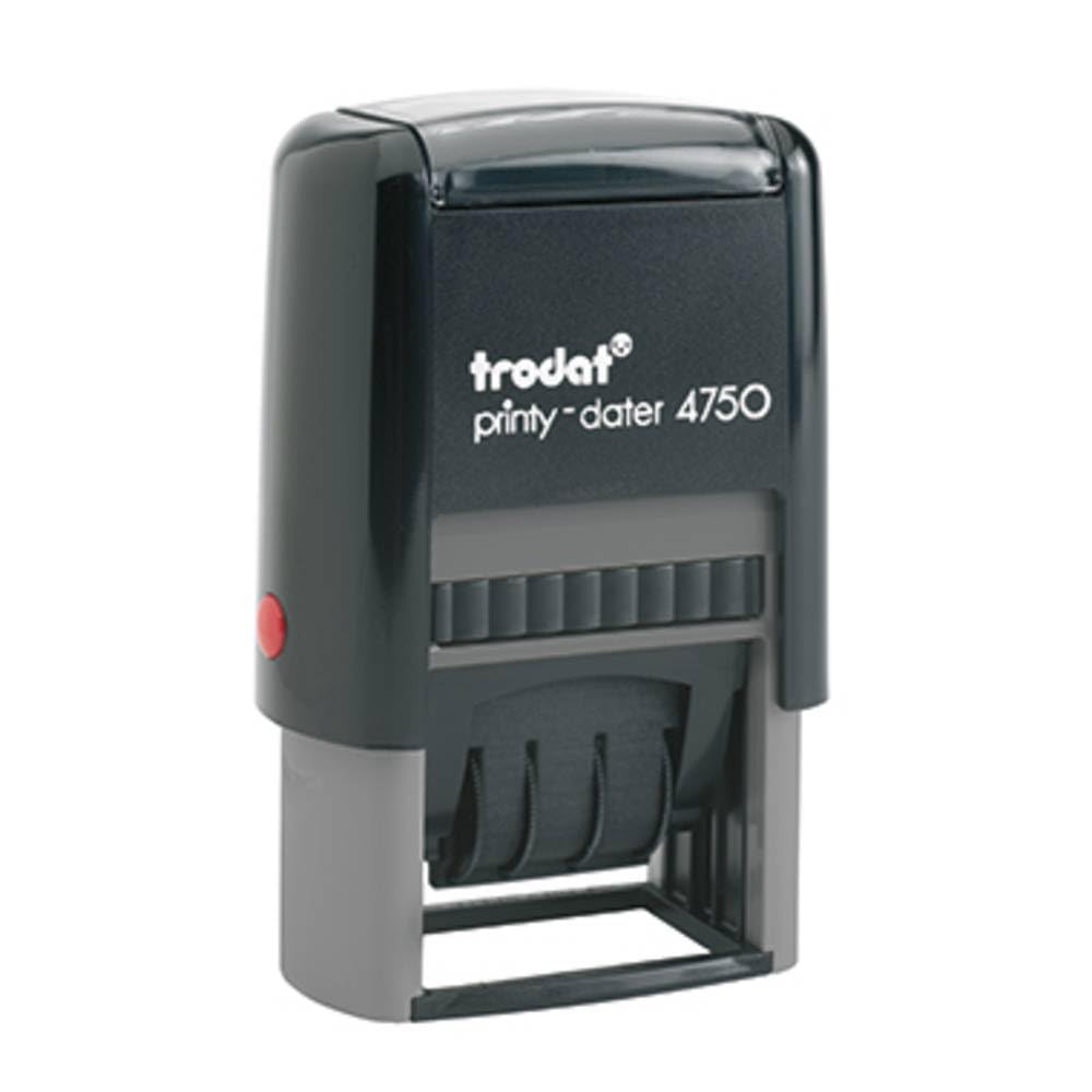 Trodat Printy 4750/L1 Datumstempel mit Text EINGEGANGEN, Selbstfärber, Abdruckfarbe blau-rot, 41 x 24 mm
