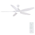 Newday Deckenventilatoren Große 153CM, Deckenventilator Weiß mit Beleuchtung und Fernbedienung Leise, Ventilator Lampe Decke mit 5 Flügel, Motor DC Reversibel, Speicherfunktion, Stufenloser Dimmer