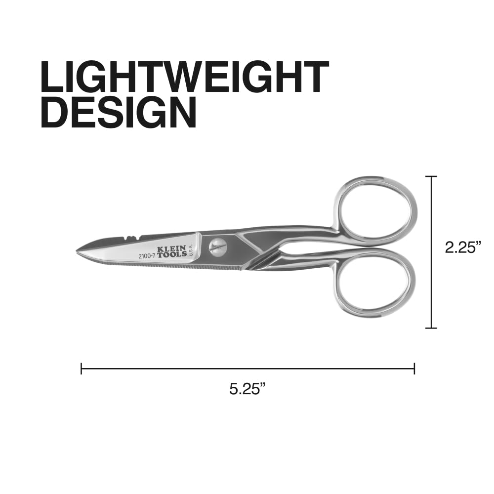 Klein Tools 2100-7 | Elektriker-Schere 190 mm | Präzise und langlebige Schere für Kabel und Draht | Profi-Werkzeug für Elektriker und Handwerker