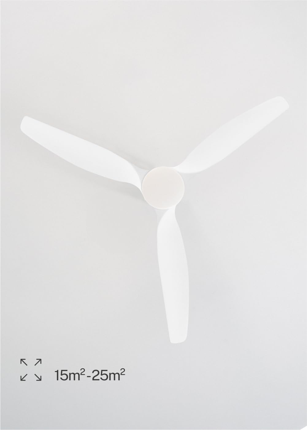 CREATE / WINDCALM M/Deckenventilator ABS mit Beleuchtung Weiß mit Fernbedienung / 40W, Leise, Ø132cm, 6 Geschwindigkeiten, Timer, DC-Motor, Sommer-Winterbetrieb