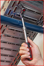 KS Tools 914.1220 1/2" SlimPOWER Teleskop-Gelenk-Umschaltknarre, 72 Zahn