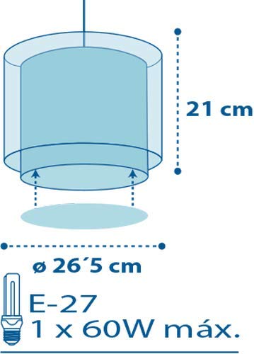 DALBER Kinderleuchte Pendelleuchte POLIZEI Deckenleuchte Kinderzimmer Kinderlampe, Blau, 26.5 x 26.5 x 21 cm