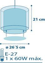 DALBER Kinderleuchte Pendelleuchte POLIZEI Deckenleuchte Kinderzimmer Kinderlampe, Blau, 26.5 x 26.5 x 21 cm
