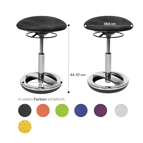 Topstar Bürohocker Sitness Bob Alu poliert schwarz, 57.0 x 38.5 x 38.5