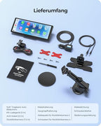 Krunia 9,26" Drahtloses Tragbarer Car Play Display mit 4K-Front- & HD-Rückfahr-Dual-Dashcam für Apple CarPlay & Android Auto mit OTA-Updates, Mirror Link, Bluetooth 5.0, Sprachsteuerung, GPS, FM