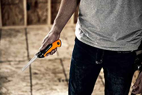 Fiskars Pro Kompakte Klappsäge, Inkl. 2 Sägeblättern, Sägeblattlänge: 15 cm, 13 TPI und 24 TPI, Schwarz/Orange, PowerTooth, 1062934